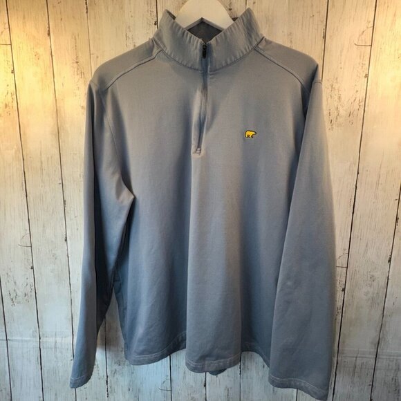 Jack Nicklaus Bear Logo Golf 1/4 Zip Gray Long Sleeve Pullover Sweatshirt Large - Picture 1 of 7
